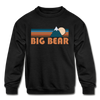 Big Bear, California Youth Sweatshirt - Retro Mountain Youth Big Bear Crewneck Sweatshirt