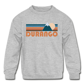 Durango, Colorado Youth Sweatshirt - Retro Mountain Youth Durango Crewneck Sweatshirt