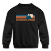 Colorado Springs, Colorado Youth Sweatshirt - Retro Mountain Youth Colorado Springs Crewneck Sweatshirt - black
