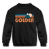 Golden, Colorado Youth Sweatshirt - Retro Mountain Youth Golden Crewneck Sweatshirt - black