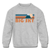 Big Sky, Montana Youth Sweatshirt - Retro Mountain Youth Big Sky Crewneck Sweatshirt - heather gray