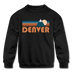 Denver, Colorado Youth Sweatshirt - Retro Mountain Youth Denver Crewneck Sweatshirt - black