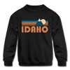 Idaho Youth Sweatshirt - Retro Mountain Youth Idaho Crewneck Sweatshirt