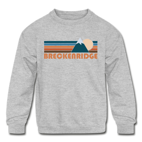 Breckenridge, Colorado Youth Sweatshirt - Retro Mountain Youth Breckenridge Crewneck Sweatshirt