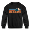 Mammoth, California Youth Sweatshirt - Retro Mountain Youth Mammoth Crewneck Sweatshirt - black