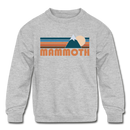 Mammoth, California Youth Sweatshirt - Retro Mountain Youth Mammoth Crewneck Sweatshirt - heather gray