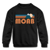Moab, Utah Youth Sweatshirt - Retro Mountain Youth Moab Crewneck Sweatshirt