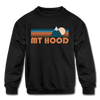 Mount Hood, Oregon Youth Sweatshirt - Retro Mountain Youth Mount Hood Crewneck Sweatshirt