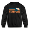 Keystone, Colorado Youth Sweatshirt - Retro Mountain Youth Keystone Crewneck Sweatshirt - black