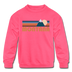 Montana Youth Sweatshirt - Retro Mountain Youth Montana Crewneck Sweatshirt - neon pink