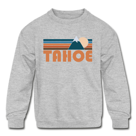 Tahoe, California Youth Sweatshirt - Retro Mountain Youth Tahoe Crewneck Sweatshirt