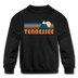 Tennessee Youth Sweatshirt - Retro Mountain Youth Tennessee Crewneck Sweatshirt - black