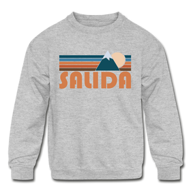 Salida, Colorado Youth Sweatshirt - Retro Mountain Youth Salida Crewneck Sweatshirt