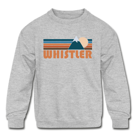 Whistler, Canada Youth Sweatshirt - Retro Mountain Youth Whistler Crewneck Sweatshirt