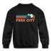 Park City, Utah Youth Sweatshirt - Retro Mountain Youth Park City Crewneck Sweatshirt - black