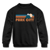 Park City, Utah Youth Sweatshirt - Retro Mountain Youth Park City Crewneck Sweatshirt