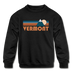 Vermont Youth Sweatshirt - Retro Mountain Youth Vermont Crewneck Sweatshirt - black