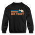 Sun Valley, Idaho Youth Sweatshirt - Retro Mountain Youth Sun Valley Crewneck Sweatshirt - black