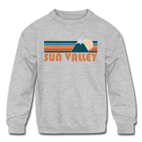 Sun Valley, Idaho Youth Sweatshirt - Retro Mountain Youth Sun Valley Crewneck Sweatshirt