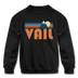 Vail, Colorado Youth Sweatshirt - Retro Mountain Youth Vail Crewneck Sweatshirt - black