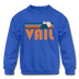 Vail, Colorado Youth Sweatshirt - Retro Mountain Youth Vail Crewneck Sweatshirt - royal blue