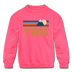Vail, Colorado Youth Sweatshirt - Retro Mountain Youth Vail Crewneck Sweatshirt - neon pink