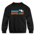 Winter Park, Colorado Youth Sweatshirt - Retro Mountain Youth Winter Park Crewneck Sweatshirt - black