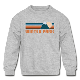 Winter Park, Colorado Youth Sweatshirt - Retro Mountain Youth Winter Park Crewneck Sweatshirt