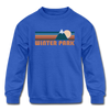 Winter Park, Colorado Youth Sweatshirt - Retro Mountain Youth Winter Park Crewneck Sweatshirt - royal blue