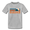 Alaska Youth T-Shirt - Retro Mountain Youth Alaska Tee - heather gray