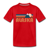 Alaska Youth T-Shirt - Retro Mountain Youth Alaska Tee - red