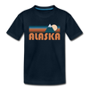 Alaska Youth T-Shirt - Retro Mountain Youth Alaska Tee - deep navy