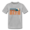 Alta, Utah Youth T-Shirt - Retro Mountain Youth Alta Tee - heather gray