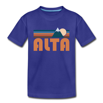 Alta, Utah Youth T-Shirt - Retro Mountain Youth Alta Tee - royal blue