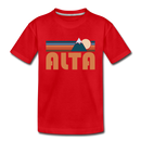Alta, Utah Youth T-Shirt - Retro Mountain Youth Alta Tee - red