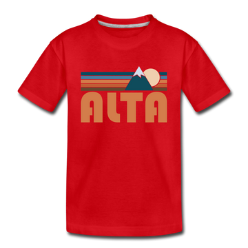 Alta, Utah Youth T-Shirt - Retro Mountain Youth Alta Tee - red