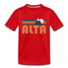 Alta, Utah Youth T-Shirt - Retro Mountain Youth Alta Tee - red