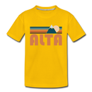 Alta, Utah Youth T-Shirt - Retro Mountain Youth Alta Tee - sun yellow