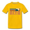 Alta, Utah Youth T-Shirt - Retro Mountain Youth Alta Tee - sun yellow