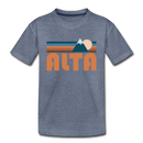Alta, Utah Youth T-Shirt - Retro Mountain Youth Alta Tee - heather blue