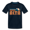 Alta, Utah Youth T-Shirt - Retro Mountain Youth Alta Tee - deep navy
