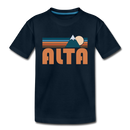 Alta, Utah Youth T-Shirt - Retro Mountain Youth Alta Tee - deep navy