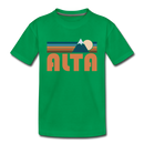 Alta, Utah Youth T-Shirt - Retro Mountain Youth Alta Tee - kelly green
