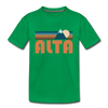 Alta, Utah Youth T-Shirt - Retro Mountain Youth Alta Tee - kelly green