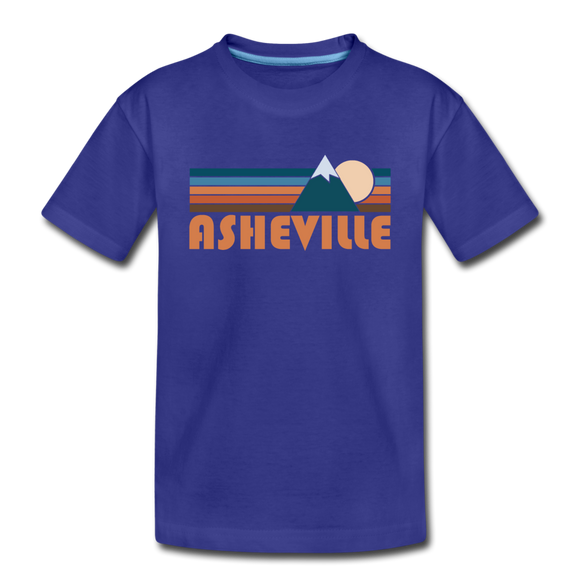 Asheville, North Carolina Youth T-Shirt - Retro Mountain Youth Asheville Tee - royal blue