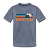Asheville, North Carolina Youth T-Shirt - Retro Mountain Youth Asheville Tee - heather blue