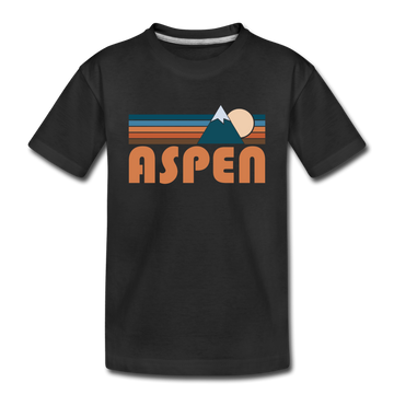 Aspen, Colorado Youth T-Shirt - Retro Mountain Youth Aspen Tee - black