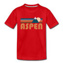 Aspen, Colorado Youth T-Shirt - Retro Mountain Youth Aspen Tee - red