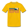 Aspen, Colorado Youth T-Shirt - Retro Mountain Youth Aspen Tee - sun yellow