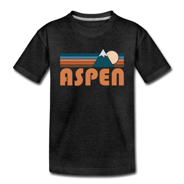 Aspen, Colorado Youth T-Shirt - Retro Mountain Youth Aspen Tee - charcoal gray